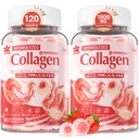 2Pack sukker-fri hydrolysert kollagen Peptid fylte gummier for kvinner og menn, med 1500 mg protein type I,II,III,V,X, 5000mcg Biotin vitamin C A E D3 B6 B12 for immun digestion hudhår negler, bein