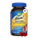Naturens vei levende! Mens 50+ daglige gummy multivitaminer, støtter sunn hjerne, øyne, hjerte*, B-vitaminer, glutenfri, vegetarisk, fruktsmakende, 60 gummier (pakke May Vary)
