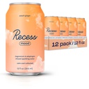 Recess Mood Magnesium & Adaptogen Drink, Relaxation Drink, 12 ounce (Peach Ginger, 12 pakke)