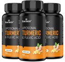 2000 mg Liposomal Turmeric Curcumin med Black Pepper & Ginger for superior absorpsjon med Fulvic Acid og Humic Acid 180 Softgels - 3 måneders forsyning