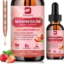 Magnesium flytende dråpe, magnesiumglycinat Supplement Kompleks med Magnesium Taurat, Citrat, Kalsium, Kalium, Vitamin, Sink - Støtte avslapning, energi og Bobel helse