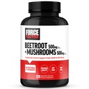 FORCE FACTOR Beetroot + Mushrooms Supplement for god helse, Beet Root Capsules med 7 funksjonelle mushrooms, Lion's Mane, Cordyceps, & mer, Soja gratis, ikke-GMO, 120 Kapsler