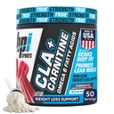 BPI Sports CLA + karnitinpulver – ikke stimulerende fettforbrenner for vekttap, metabolisme og leanmuskel – koffeinfri – regnbue Ice 50 serveringer – 12,34 oz