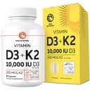 Vitamin D3 K2 5000 IU for immunsystem, sterke bein og tannstøtte ® Vit D3 125mcg, vitamin K2 MK7 100mcg, kalsium 210mg & BioPerine ® 3. party testet, ikke-GMO ® 60 kapsler (2 måneders forsyning)