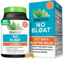 Zenwise Helse Ingen Bloat Digestive Enzymer for Gut Helse, Gas & Bloating Relief - Multi Enzymes Digestion Supplement med probiotika, Ginger, Turmeric Dandelion & Lactase - Menn & kvinner - 100 greve