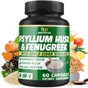 BMVINVOL Psyllium Husk Fiber Supplement t med Fenugreek, Apple Cider Vinegar, Turmeric, Ginger, Svart Pepper- Digestion Helse Support - 60 Kapsler
