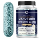 Magnesium Glycinate 400 mg høy absorpsjon Magnesium for søvn, rolig, muskelavslapning, hjerte, bein og nerve støtte for kvinner og menn | Avanserte mikrobeadlets | Chelated Mag Glycinate | 60 Ct.