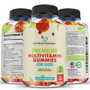 Premium Multivitamin Gummies for Toddlers & Kids - Chewable Essential Daily Vitamins A, C, D3, E, B6, B12, Biotin - Ingen høyfruktose-Corn-Syrup eller kunstige søtningsstoffer - 60 Gummies, 30 dagers levering