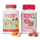 SmartyPants Kids Multivitamin Fiber Supplement Gummies og probiotisk immunisme Bundle: Omega 3 Fish Oil (EPA / DHA), vitamin D3, C, vitamin B12, B6, Digestiv og immun støtte Supplement (30 dagers forsyning)