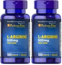 Puritans stolthet L-arginin 500 mg, hjerte helsestøtte, 100 greve (pakke på 2)