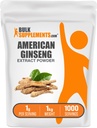 BulkSupplements.com Amerikansk Ginseng Ekstrakt pulver - Ginseng Supplement, Herbal Supplements - Glutenfri, 1g per servering, 5kg (11 lbs) (pakke av 5)