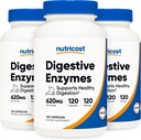 Nutricost Digestive Enzymes 620mg, 120 Veggie Kapsler (3 flasker) - Komplett Digestive Enzyme Supplement
