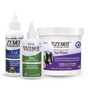 PET KING Brands ZYMOX Enzymatic Ear Wipes og Otic Ear løsning for hunder og katter - Produkt Bundle - for skitten, voksig, luktende ører og til soothe øreinfeksjoner, 100 ct, 4 oz og 4 oz