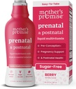 Mors løfte Prenatal & Postnatal Multivitamin for kvinner | Sukkerfri flytende prenatal vitaminer for kvinner med folat, Choline & organiske frukter for prekonception, graviditet og sykepleier | Vegan
