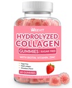 Kollagen Gummi for kvinner, Hydrolysert kollagen Peptider Gummier med Biotin, kollagen kosttilskudd Gummy med vitamin B12, C, D, sink for hårhud Nail