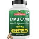 Perun Naturals Organic Vitamin C fra Camu Camu Capsules 1.500 mg - 150 Vegan piller, naturlig vitamin C fra hele maten Camu Berry Organic, ikke-GMO