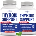 NEW AGE Thyroid Support Supplement for kvinner og menn med iodine, B12, sink, selen, Ashwagandha, Bladderwrack, Turmeric, Schisandra - Non-GMO - 120 Count