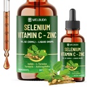 7in1 Selenium flytende dråper med selenium, vitamin C, sink, jodin, L-tyrosin, Ashwagandha og gurkemeie for immun- og energistøtte - 1 FL Oz - 60 dagers forsyning
