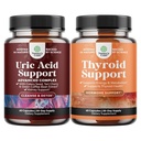 Bundle av grønn kaffebønne ekstrakt for uric syre rense & detox med gurkemeie Tart Cherry & Celery frø og herbal tyroid støtte kompleks med L tyrosin, Bladderwrack, Selenium & ren Ashwagandha