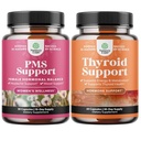 Bundle of PMS Støtte med DIM Chasteberr, Black Cohosh Ashwagandha for perioden Cramps Menopause Mood Swing og Thyroid Support med L Tyrosine Bladderwrack Selenium & Ashwagandha for hormonbalanse