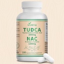 VivoNu TUDCA 2000mg + NAC 1200mg Supplement Complex Capsules, TUDCA Bile Salt + N Acetyl Cysteine, Antioksidant Kosttilskudd for Liver&Lung&Digestion&Gallbladder Cleanse (180 kapsler)