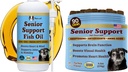 Naturlig hundeselskap Senior Dog Bundle - Omega 3 Fish Oil Liquid 16oz & Senior Wellness Chews 90ct - Støtte mobilitet, hjerne, hjerte og øye helse med gurkemeie, laks, løvens mane & omega-3s