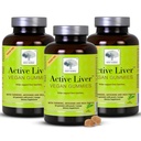 Ny Nordisk aktiv lever gummier, Melk Thistle, Artichoke & Turmeric Supplement, Naturlig fersken & Mango Flavor, Sukkerfri & Vegansk, 60 greve (Pack of 3)