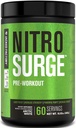 Jacked Factory NITROSURGE Pre Workout Supplement - Endless Energy, Instant Strength Gains, Clear Focus, Intense Pumper - Ingen Booster & Kraftig Preworkout Energi pulver - 60 Serveringer, Arctic Hvit