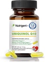 Ubiquinol CoQ10 50 mg, flytende fylte organiske kapsler, høy absorpsjon koenzym Q10 kosttilskudd, antioksidant for hjerte helse og energi produksjon, 30 greve