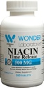 Wonder Laboratories High Potancy Time Release Niacin (Vitamin B3) 500 Mg 300 tabletter ikke-GMO, Glutenfri Supplement