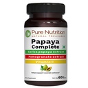 Pure Nutrition Papaya Complete - 60 Veg Kapsler (Supporterer tromboembolisme og Digestion) Hver kapsel inneholder 500 mg Carica Papaya Frukt og Blaf Ekstrakt. Ikke-GMO | Glutenfri