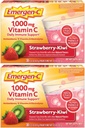 Emergen-C 1000mg vitamin C pulver, Jordbær Kiwi Flavor, Antioksidanter, B vitaminer og elektrolyter, vitamin C kosttilskudd for immunstøtte, 30 greve (Pack of 2)