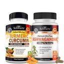 Ekstra styrke Ashwagandha kapsler (2 måneders forsyning) Plus gurkemeie curcumin med svart pepper ekstrakt 1500 mg kompleks (trial størrelse)