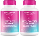 Pink Stork Graviditet Prep & Fertilitet Støtte – Vitex, Inositol, Folat – Fødselskontroll Renser – 2 Pack
