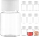 Liten klar pilleflaske, plast medisin pilleflaske, mini plast ren tom reagent for flytende pulver cylindriske beholder(10 stk, 30ml)