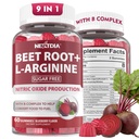Beet Root Gummies & L-Arginin, Nitric Oxid kosttilskudd for menn og kvinner w/Organic Beets, B1, B2, B3, B5, B6, Folat, B12 for energiforsterkningsstøtte, sukkerfri, 120 Cts