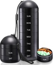 Zannaki ukentlig pilleorganisator 7 dag 2 ganger om dagen, bærbar metall reise vanntett AM PM pille boks, stor pille tilfelle container, BPA gratis daglig medisinorganisator holder for vitamin, fiskeolje, supplement