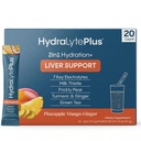 Hydralyte Liver Support + Electrolyte Blande med melk Thistle, Turmeric, Ginger, Prickly Pear, Grønn Te Ekstrakt Formulert for rask rehydrering (Pineapple Mango Ginger, 20 Packets)