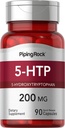 Piping Rock 5-HTP Supplement ® 200 mg 90 kapsler ® 5-hydroxytryptophan ® Griffonia Simplicifolia Extract ® Ikke-GMO, Glutenfri