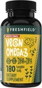 Vegansk Omega 3 DHA: Algae Olje, Mest Anmeldt, Carrageenan Free, Bærekraftig, Testet, Ingen Heavy Metals, Fish Oil Alt, Plant Based Omega. Støtter hjerte, hjerne, felles helse m/DPA