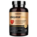 ZEBORA Ubiquinol CoQ10 200mg Softgels, 4-i-1 Kraftig Antioksidant for hjerte og vaskulær helse, essensiell for energiproduksjon, Max absorpsjon aktiv form av CoQ10, 120 Softgels