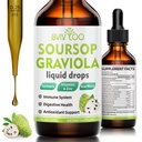 Soursop Graviola flytende dropper - 2000mg ren soursop ekstrakt Blandet med 300mg sjø Moss & 100mg Elderbær - Kraftig celle støtte, antioksidant-Rich, immun-boosting - 2 fl Oz (60ml) flaske