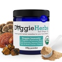 Certifisert organisk immunisme Mushroom Mix for hunder, 22.3% Beta glukan for kanin helse og immunitet Boost Dog Supplement Herbal pulver m/Scoop - 100g