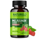 NATURELO Melatonin Gummies for barn ikke-GMO, Glutenfri, Soya Gratis - Jordbær Flavor - Gentle Sleep Supplement - 60 Vegetarisk Gummies