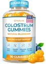 Sugar-fri Colostrum Gummies (1500mg) Bovine Colostrum for mennesker, Gras-Fed Supplement for Gut Helse, Leaky Gut Repair, Immunstøtte, Hud helse - 35% IgG Per Serving