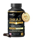 Shilajit kapsler for menn og kvinner, 16.000mg ren Himalayan Organic Shilajit støtter vitalitet og velvære,Premium ren Himalayan Supplement 2 måneders forsyning, 60 kapsler