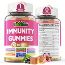 10 i 1 immunstøtte Supplement Gummies, w/Echinacea, Elderberry Vitamin C og Zink, Selenium, Vitamin D3 5000IU, Magnesium, Daglig immunforsterkning Multivitamin, for Antioksidant Bone Energi, 1 pakke