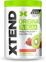 Xtend Natural Zero BCAA pulver Strawberry Kiwi Splash | Gratis av kunstige søtningsstoffer, flavors, og kjemiske dyser | Post Trening Drink med Aminosyrer | 7g BCAA | 25