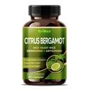 Citrus Bergamot 50:1 Ekstrakt 20 400mg med rød yeast ris, hvitløk, artichoke for sunn kolesterol, hjerte helse - laget i USA (150 greve (pakke av 1))
