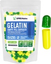 XPRS Nutra Størrelse 2 tomme kapsler - 100 telle tomme gelatinkapsler - piller DIY Kapsel Fylling - ren Bovine Pill Gel Caps for Do-It-Selv Kosttilskudd (grønn/Yellow)